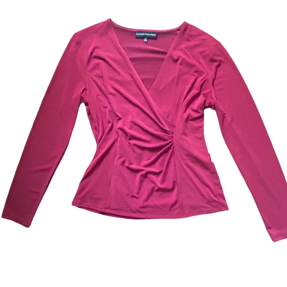 Scarlet red crossover low cut shirt